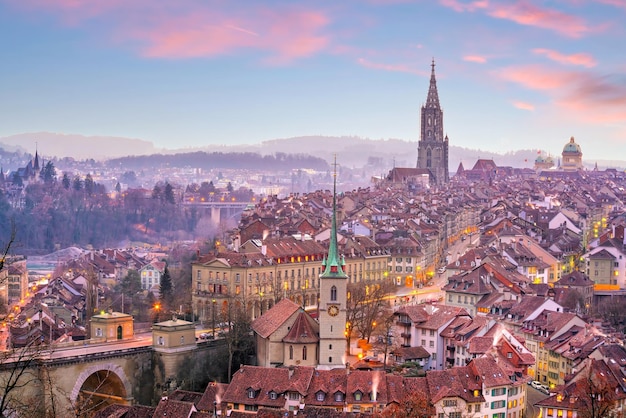 Paesaggio urbano dell'orizzonte della città di Berna in Svizzera