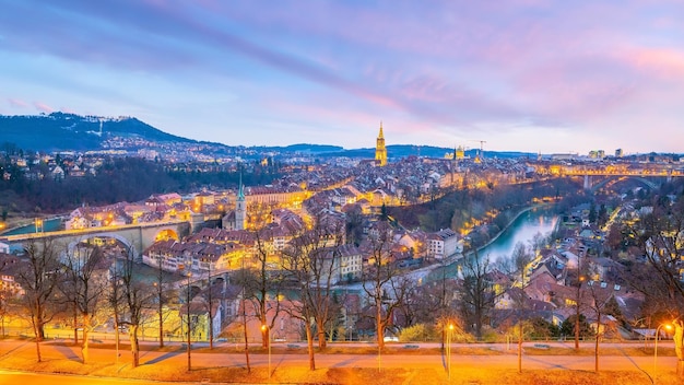 Paesaggio urbano dell'orizzonte della città di Berna in Svizzera