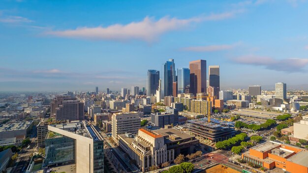 Paesaggio urbano dell'orizzonte della città di Los Angeles del centro di Los Angeles