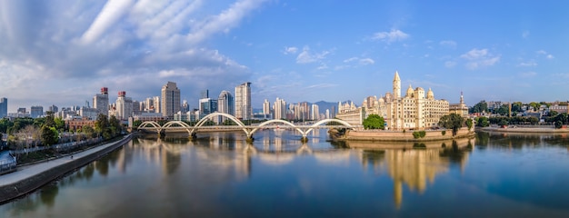 Paesaggio urbano della città di Fuzhou provincia del Fujian Cina