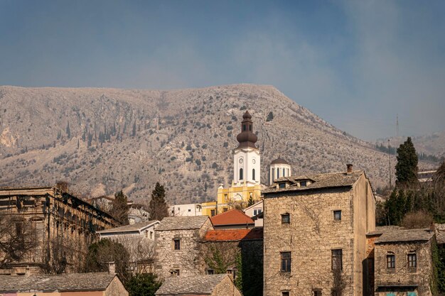 Paesaggio urbano della città di Mostar, Bosnia-Erzegovina