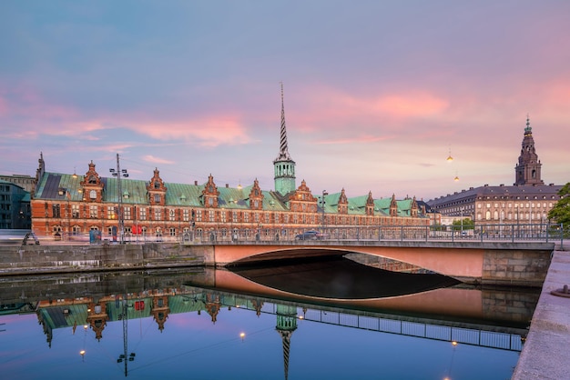 Paesaggio urbano dello skyline del centro di Copenaghen in Danimarca
