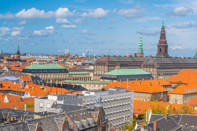 Paesaggio urbano dello skyline del centro di Copenaghen in Danimarca