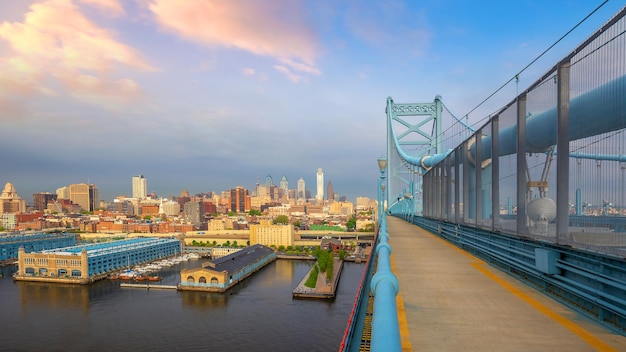 Paesaggio urbano dello skyline del centro di Filadelfia in Pennsylvania, USA