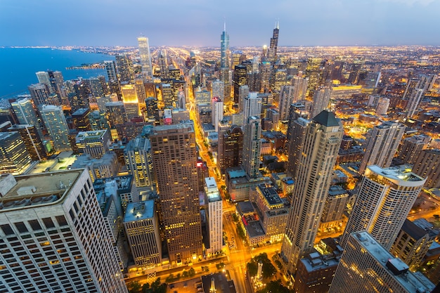 Paesaggio urbano di Chicago al litorale