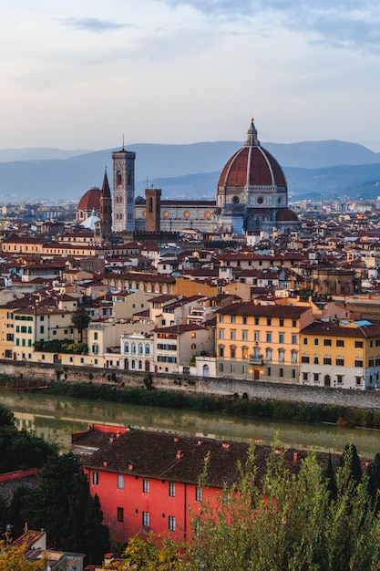 Paesaggio urbano di Firenze. Vista panoramica di Firenze da Piazzale Michelan