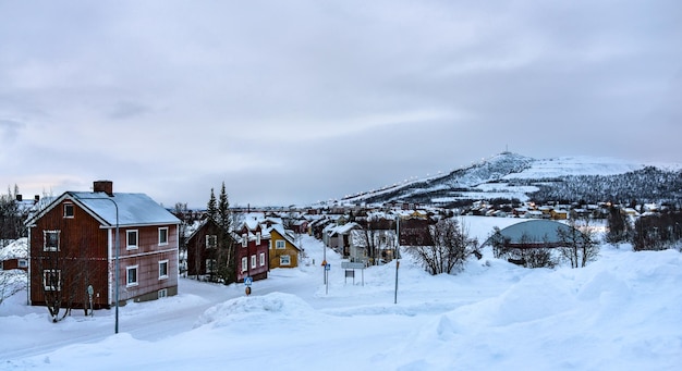 Paesaggio urbano di kiruna in lapponia svezia