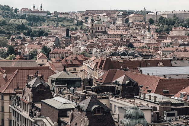 Paesaggio urbano di Praga visto dal vecchio municipio. Praga, Repubblica Ceca