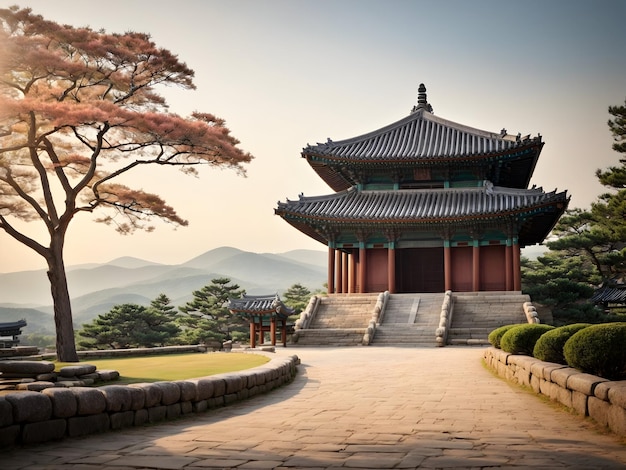Paesaggio urbano di Seoul Design del patrimonio coreano Architettura coreana Tradizione coreana Scena della Corea del Sud