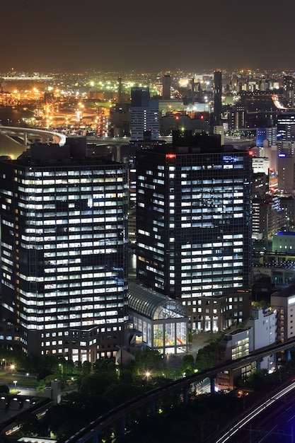 Paesaggio urbano di Tokyo di notte