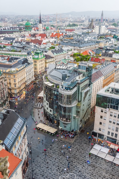 Paesaggio urbano di Vienna dalla torre della cattedrale