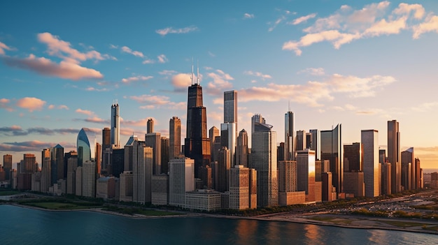 Paesaggio urbano dinamico di chicago