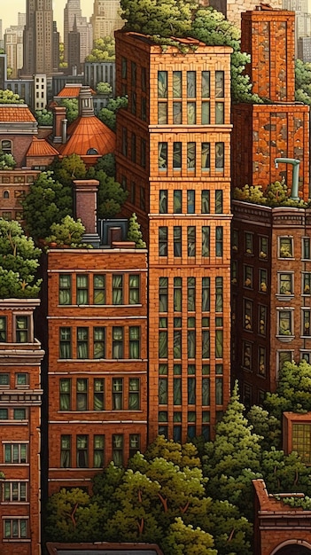 Paesaggio urbano dinamico Skyline di Manhattan Dipinto di Nick Weed amp Elaine