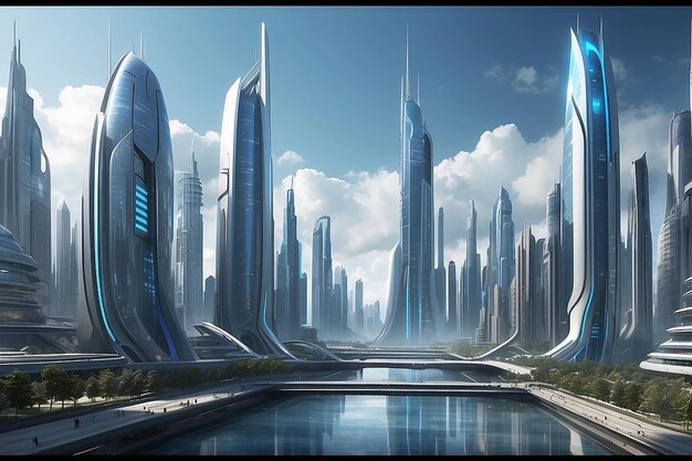 Paesaggio urbano futuristico