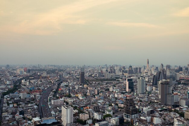 Paesaggio urbano Vista della grande città di Bangkok