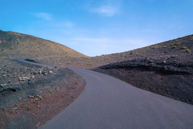 Paesaggio vulcanico del Parco Nazionale di Timanfaya sull'isola di Lanzarote