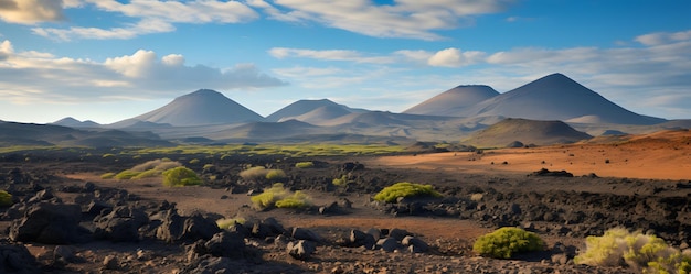 Paesaggio vulcanico dell'isola di Lanzarote Canarie Spagna