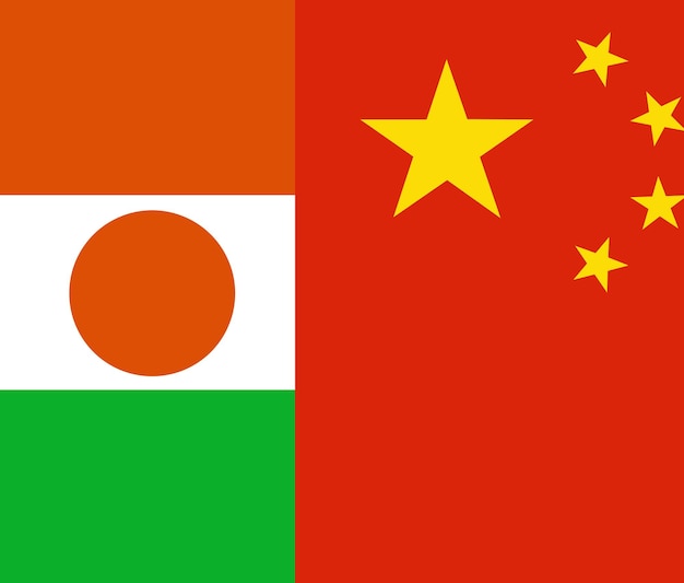 Paesi con bandiera del Niger e della Cina