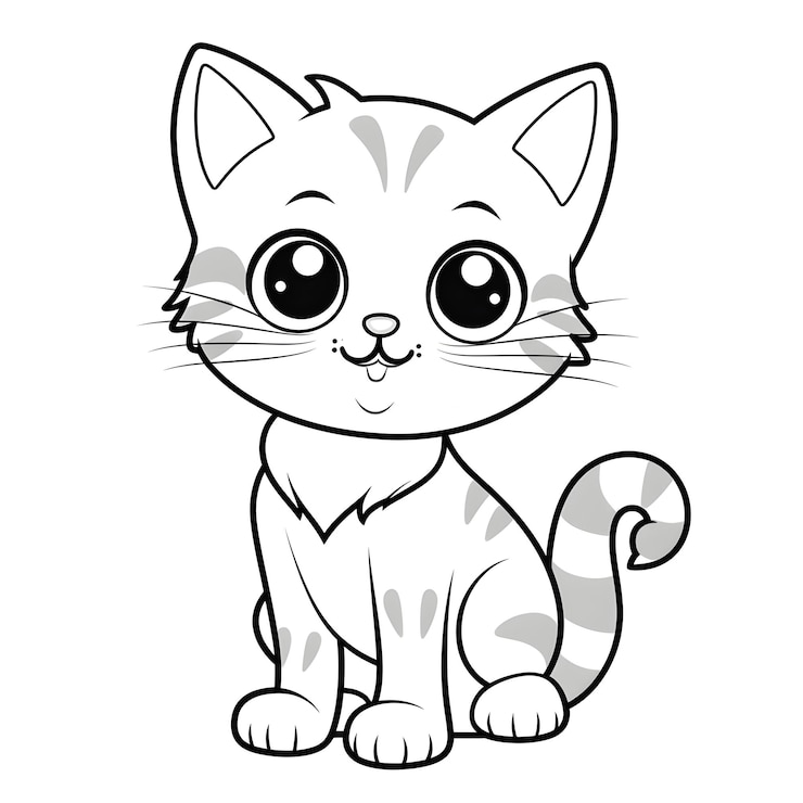 Foto pagina da colorare con gatto