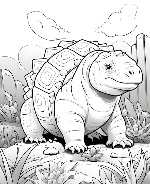 pagina da colorare del dinosauro Ankylosaurus