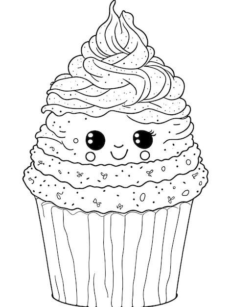 Pagina da colorare di cupcake