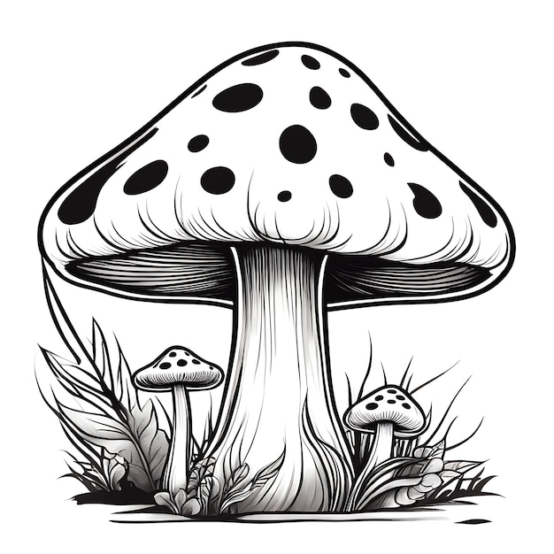 pagina da colorare di funghi