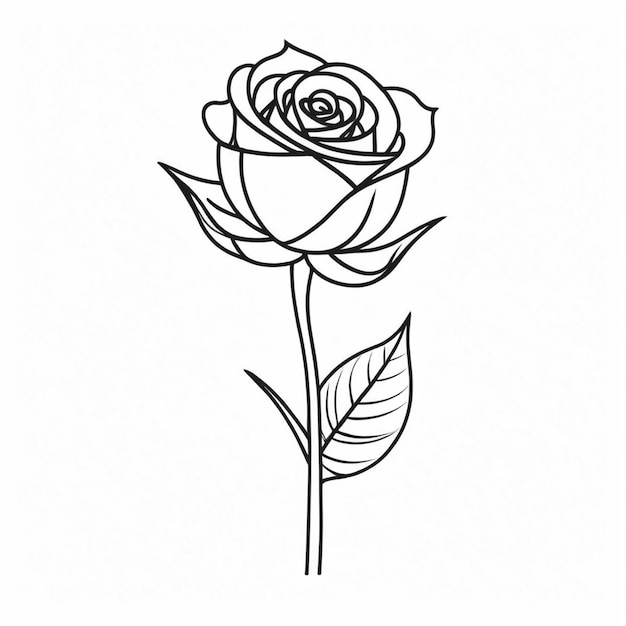pagina da colorare disegno di rosa
