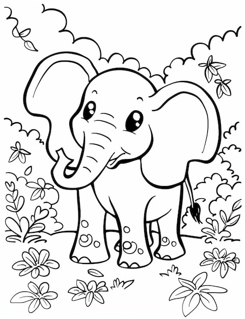 Pagina da colorare Dolce elefante