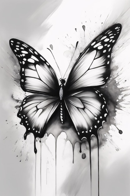 pagina da colorare farfalla Qualità di stampa Per adulti per bambini Schizzo Bozza Bianco Nero