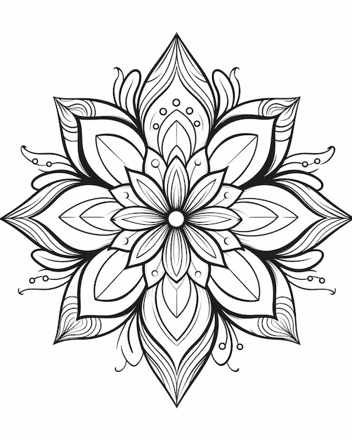 Pagina da colorare Mandala bianca