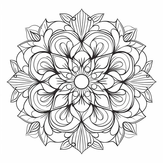 Pagina da colorare Mandala centrale su Arid