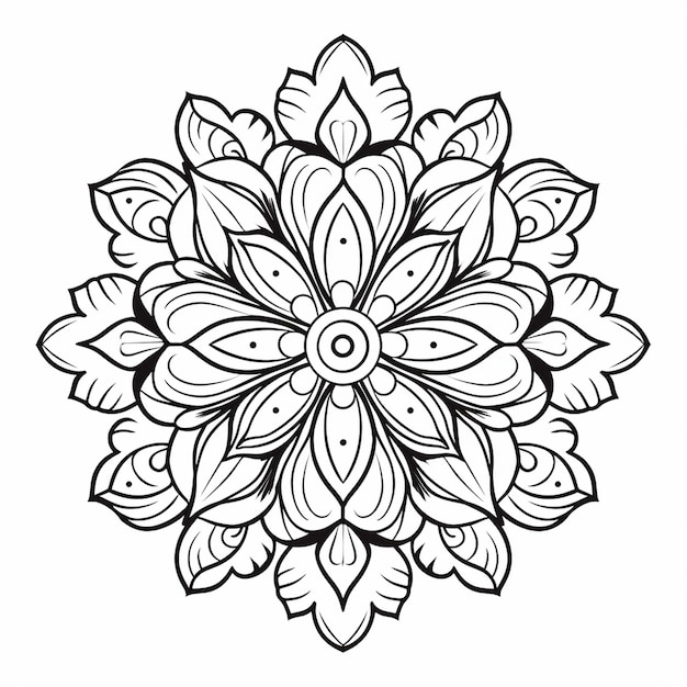 Pagina da colorare Mandala con disegni dettagliati