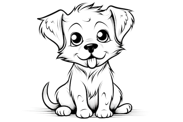 pagina da colorare per bambini un simpatico cagnolino felice