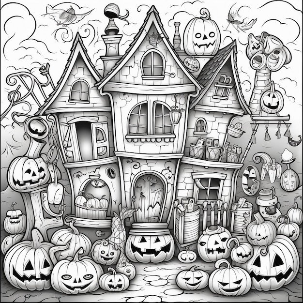 Pagina da colorare per Halloween