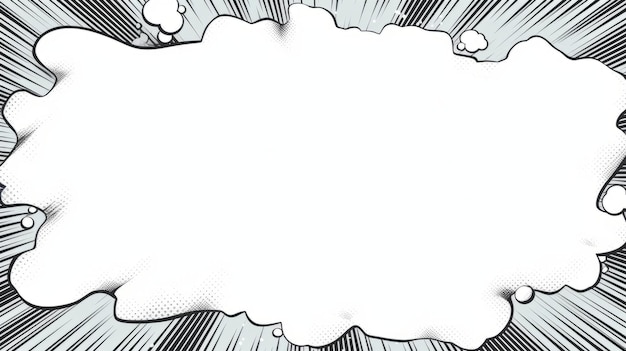 Pagina vuota del fumetto manga con linee di velocità e bolle di linguaggio