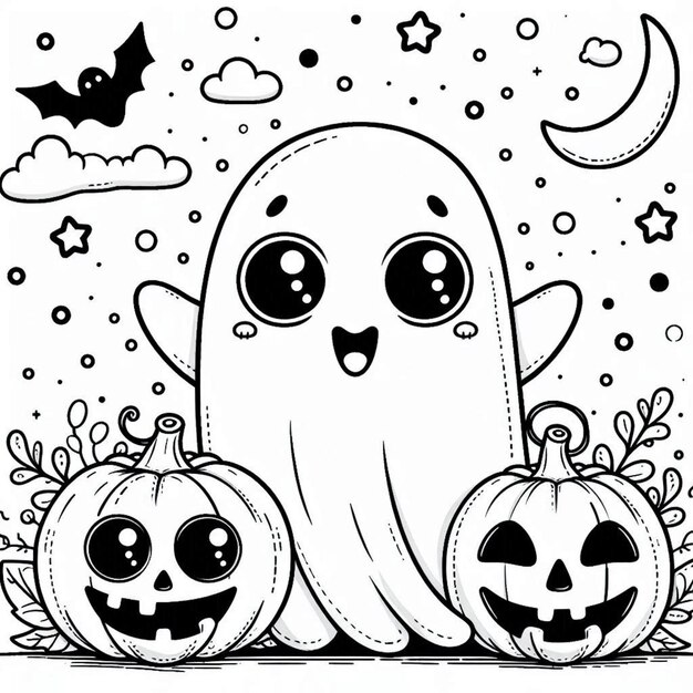 pagine da colorare di halloween ai generate