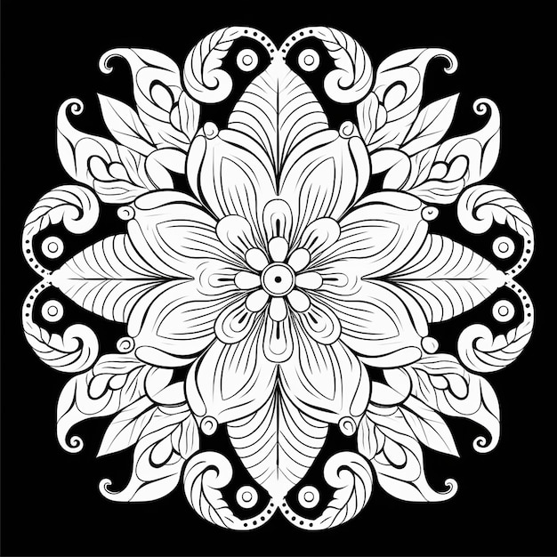 Pagine da colorare gratuite di Mandala floreale