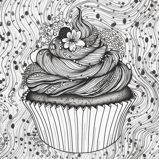 pagine da colorare per adulti cupcakes cupcake pagine da colore per adulti generative ai