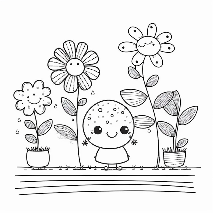 Foto pagine da colorare per bambini da stampare e colorare generative ai