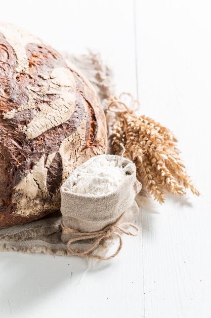 Pagnotta di pane con cereali integrali gustosa e rustica