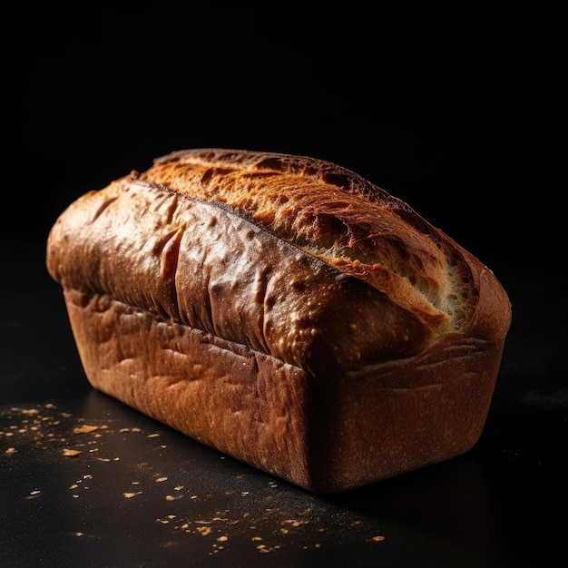 Pagnotta di pane su sfondo nero