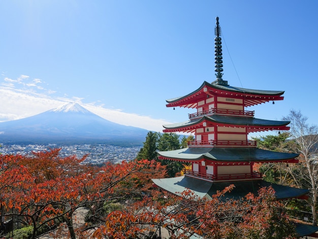 Pagoda Chureito e montagna Fuji