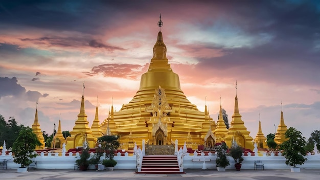 Pagoda d'oro wat phra che doi suthep a Chiang Mai