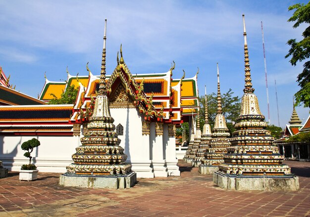 Pagoda in tempio di Wat Pho, Bangkok Tailandia