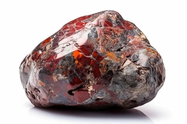 Painite è una rara pietra geologica naturale preziosa su uno sfondo bianco in AI bassa chiave generata