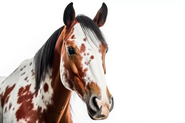 Paint Horse Cavallo Su Sfondo Bianco IA Generativa