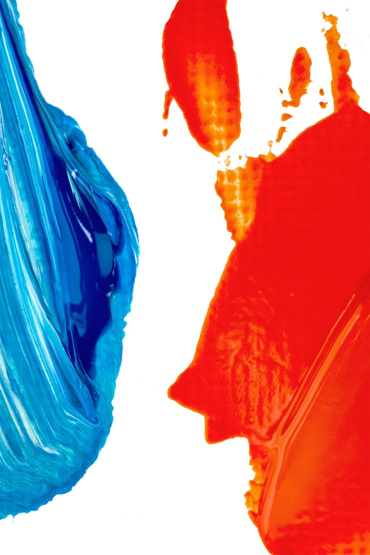 Foto paint smear border textured png background in arte creativa astratta rossa e blu