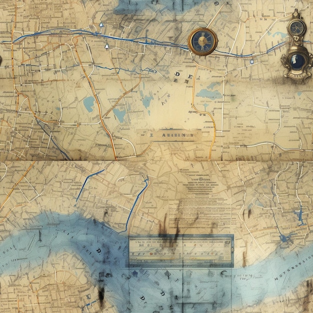 Paisley e Vintage Maps Fusion