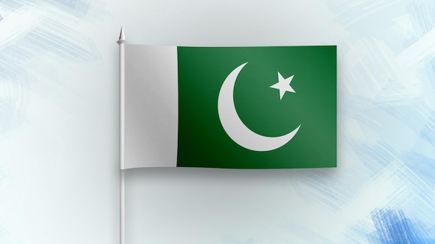 pakistan bandiera di rendering 3D su sfondo blu texture