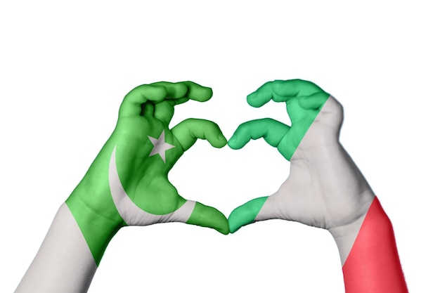 Pakistan Italia Cuore Gesto della mano che fa il cuore